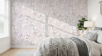 Soft Blush Botanical Illustration Wallpaper⁠