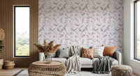 Muted Lavender Botanical Leaf Trail Wallpaper⁠
