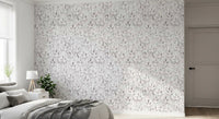 Muted Grey Botanical Foliage Wallpaper⁠