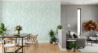 Soft Mint Tropical Fern Leaves Wallpaper⁠