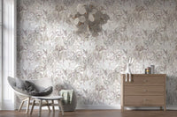 Papier peint botanique feuillage éthéré