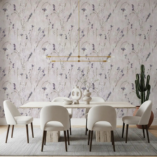 Papier peint de fleurs sauvages pressées éthérées