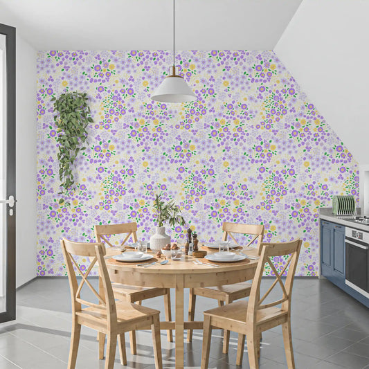 Playful blooms of the Wildflower Garden wallpaper warm a kitchen area GD12363