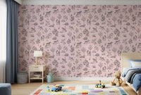 Betoverd eenhoornbos in blushbeige behang afdrukken