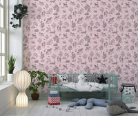 Betoverd eenhoornbos in blushbeige behang afdrukken