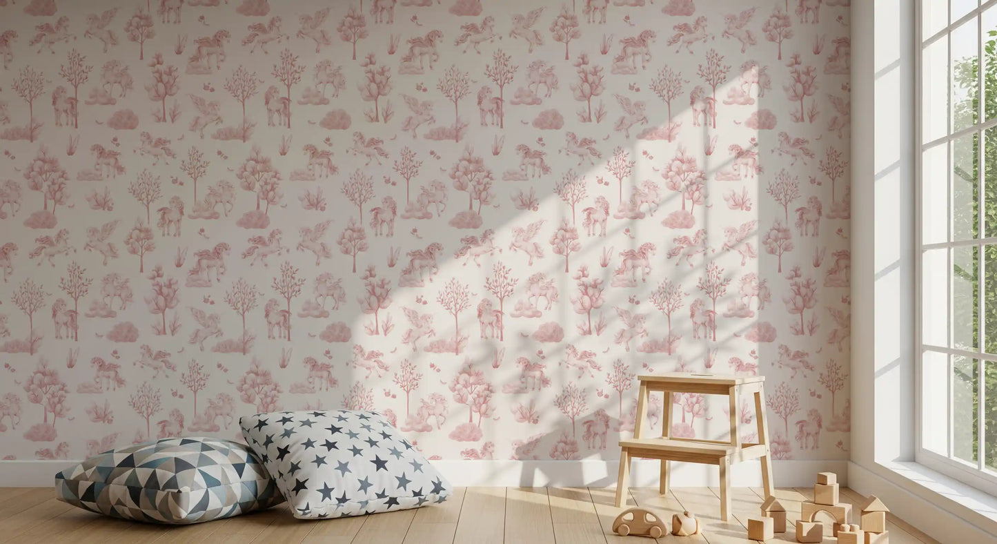 Betoverde blush-eenhoornweidebehangpaneel