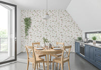 Botanische illustratiewandbekleding met weideklaver