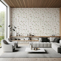 Botanische illustratiewandbekleding met weideklaver