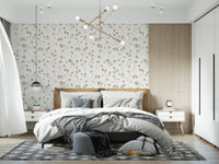 Botanische illustratiewandbekleding met weideklaver