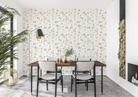Botanische illustratiewandbekleding met weideklaver