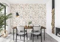 Rustieke botanische schets van een weidebehang