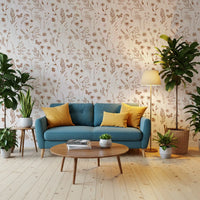 Rustieke botanische schets van een weidebehang