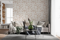 Rustieke botanische schets van een weidebehang