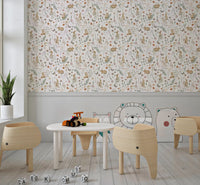 Betoverend bosachtig konijnenspoorbehang