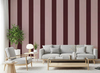 Minimalistische taupe- und schokoladenbraune Streifentapete