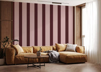 Minimalistische taupe- und schokoladenbraune Streifentapete