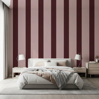 Minimalistische taupe- und schokoladenbraune Streifentapete