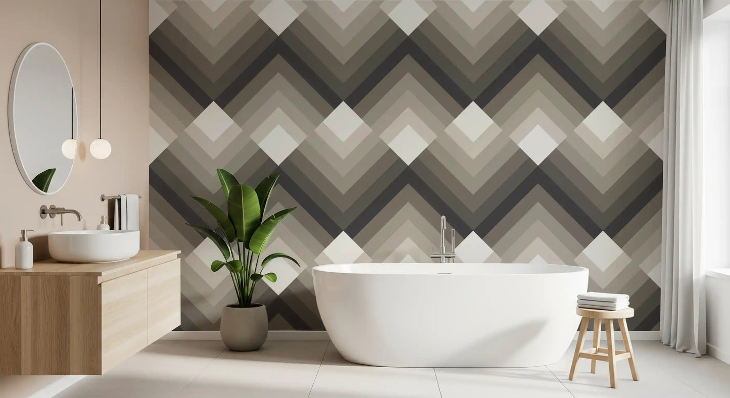 Tapet med tonalt chevron-mønster