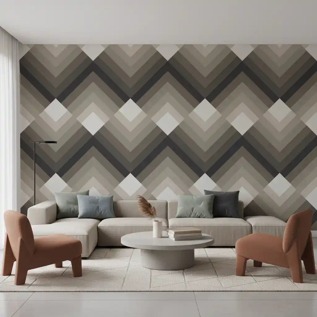 Tapet med tonalt chevron-mønster