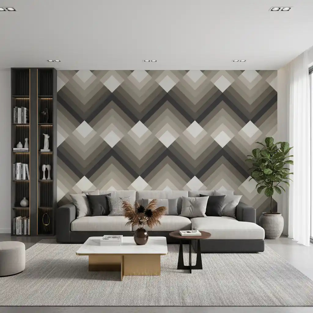 Tapet med tonalt chevron-mønster