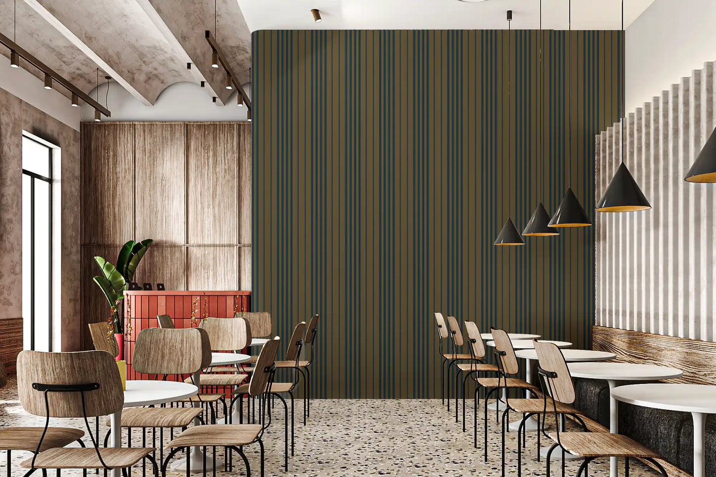 Modern Vertical Striped Pattern Wallpaper⁠