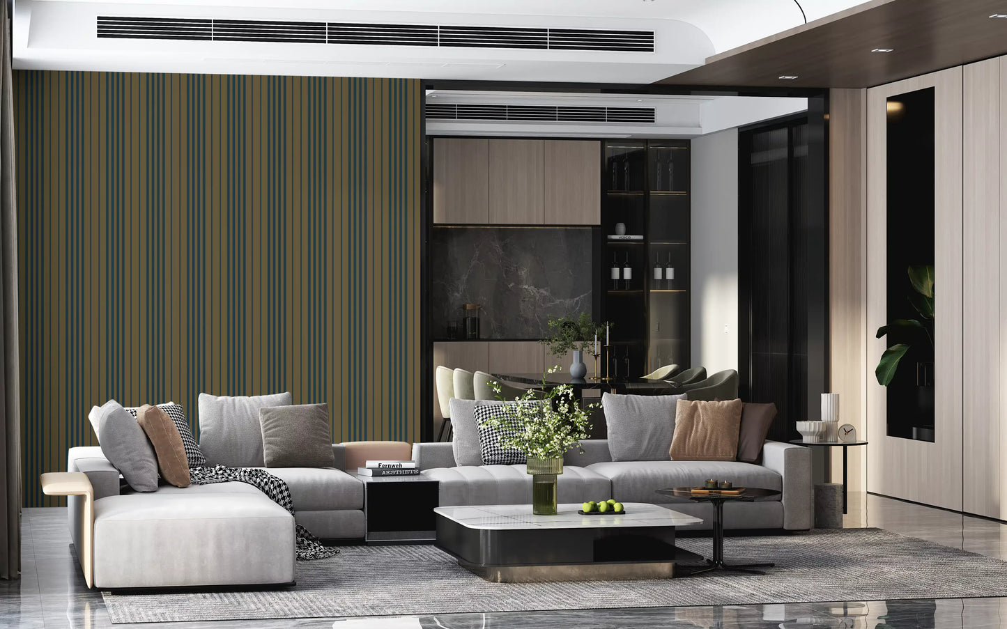 Modern Vertical Striped Pattern Wallpaper⁠