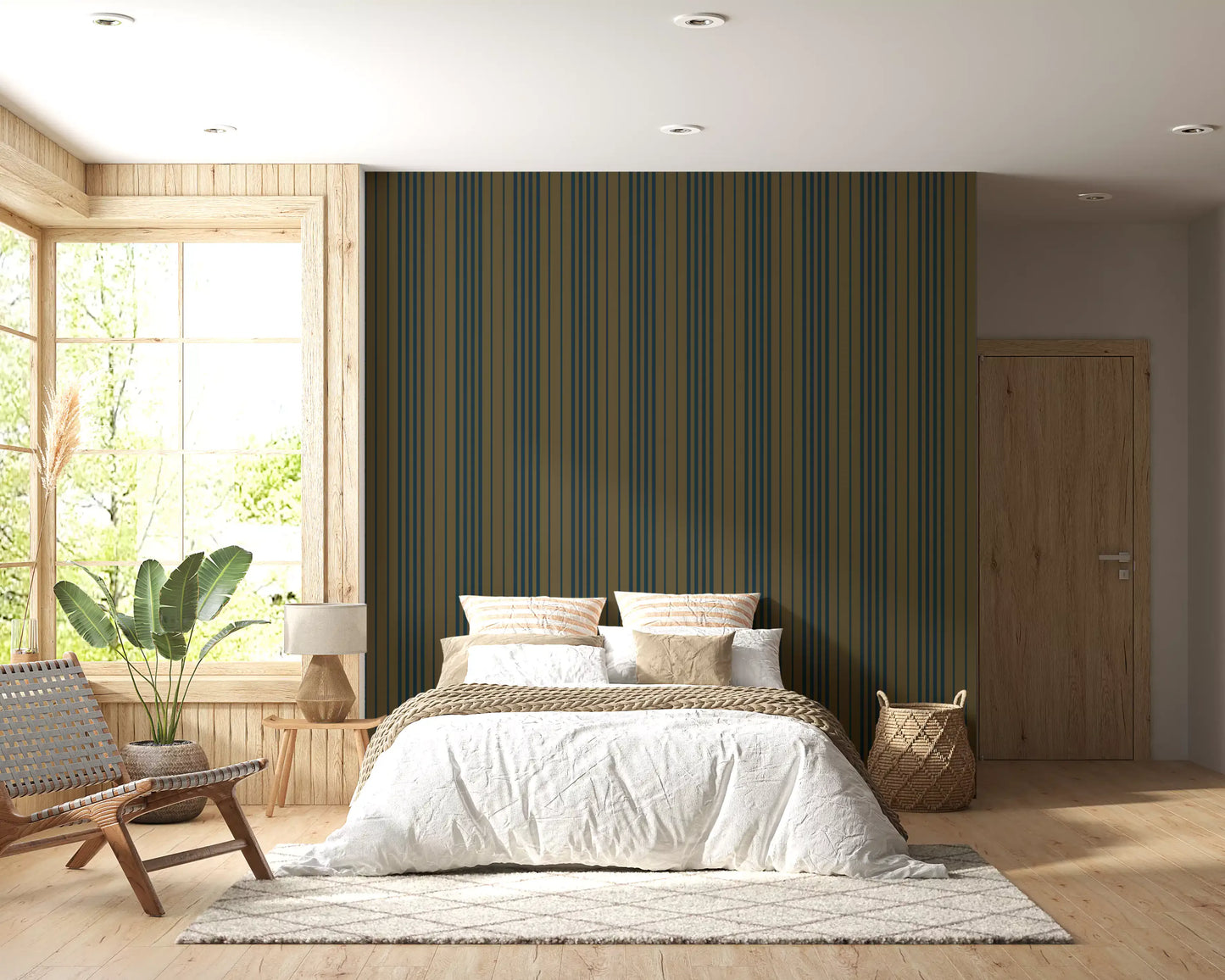 Modern Vertical Striped Pattern Wallpaper⁠