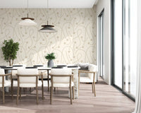 Cremefarbene Tapete mit geometrischem Pfadmuster