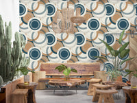 Modernistyczna tapeta z okrągłą mozaiką na ścianę