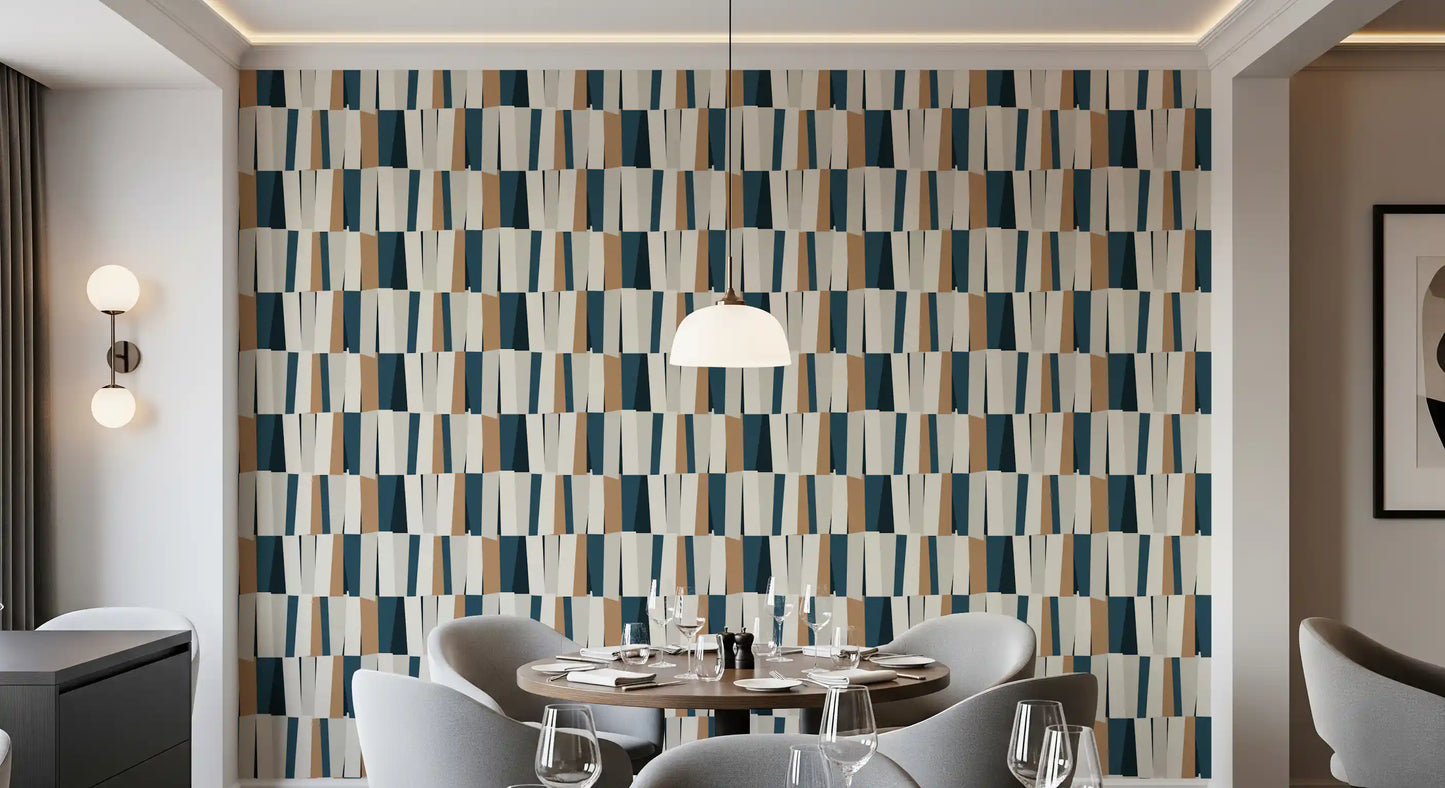 Abstract Geometric Vertical Panel Art Wallpaper⁠