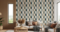 Abstract Geometric Vertical Panel Art Wallpaper⁠
