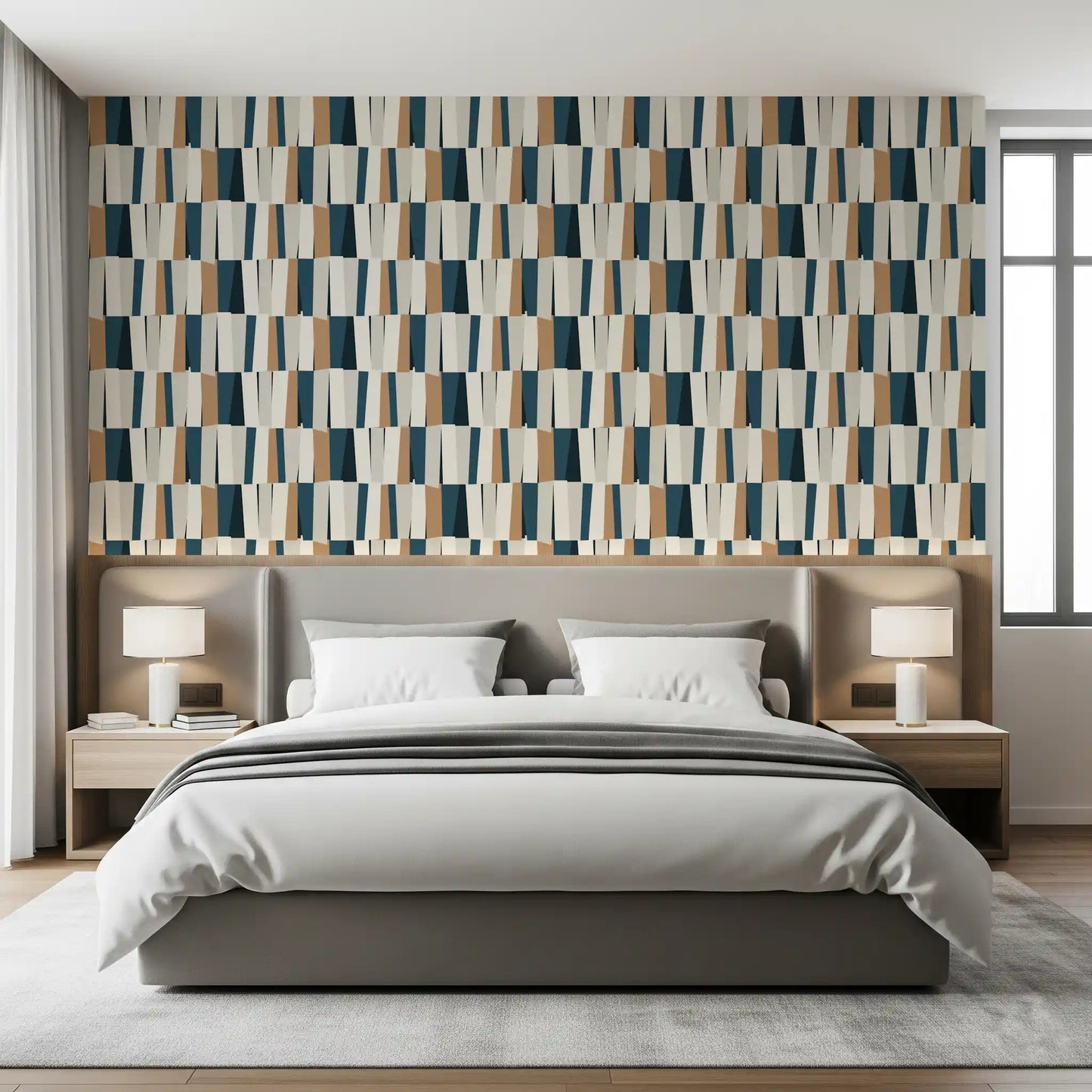 Abstract Geometric Vertical Panel Art Wallpaper⁠