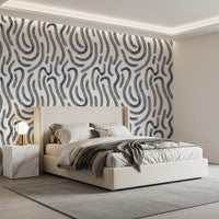 Papel pintado Líneas Fluidas Índigo