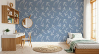 Minimalist Scribble Arrows on Muted Blue Wallpaper⁠