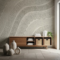 Murale da parete minimalista con incisione a linee fluide