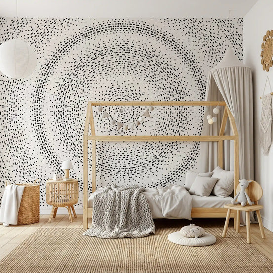 Celestial Dotted Drip Circle Wall Mural