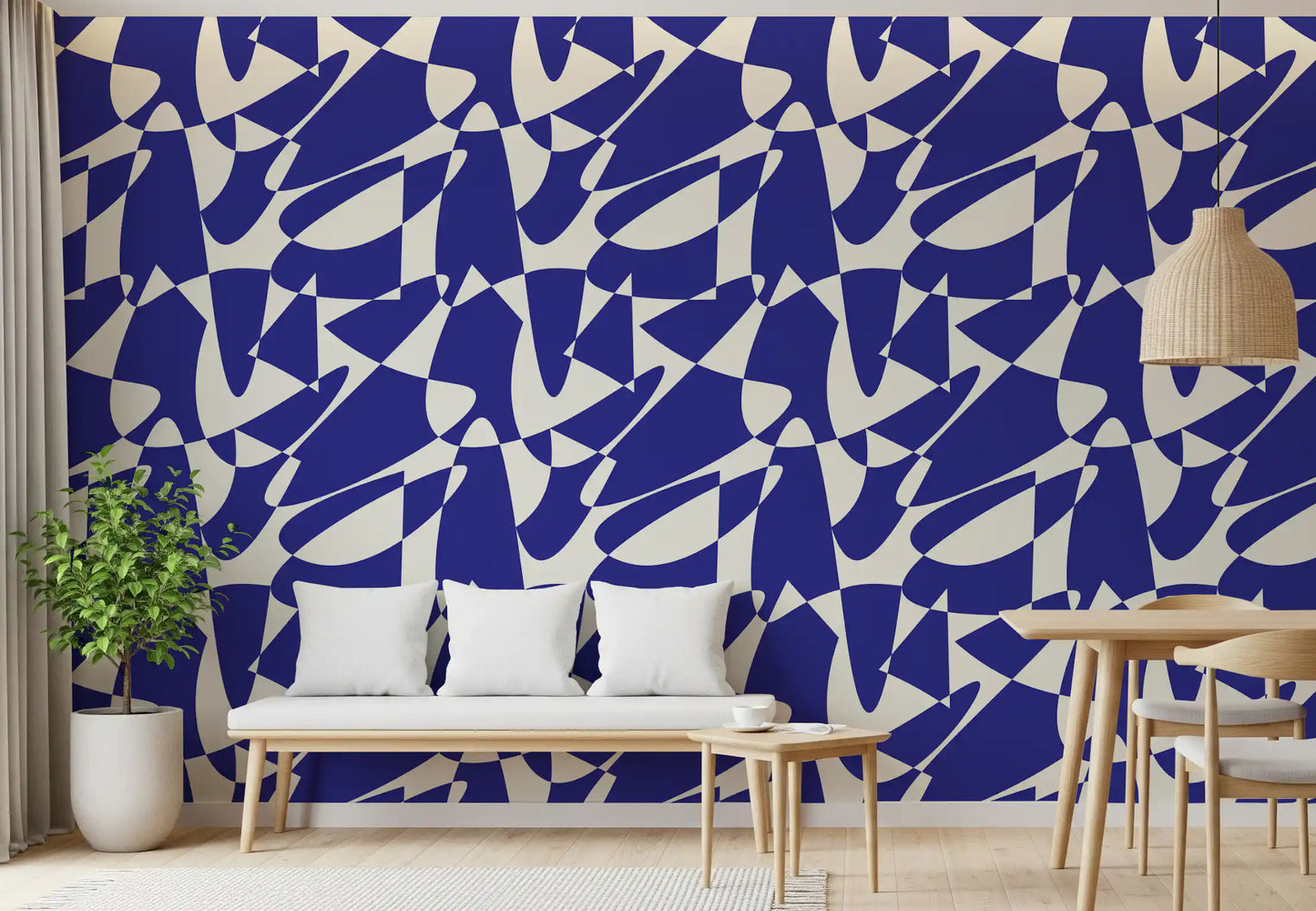 Abstract Cobalt Geometric Shapes Wallpaper⁠