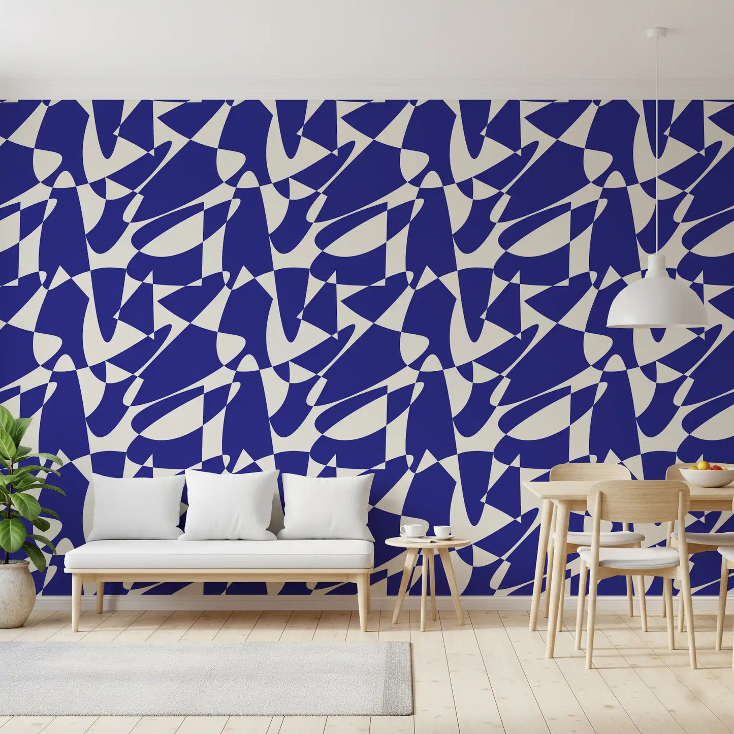 Abstract Cobalt Geometric Shapes Wallpaper⁠