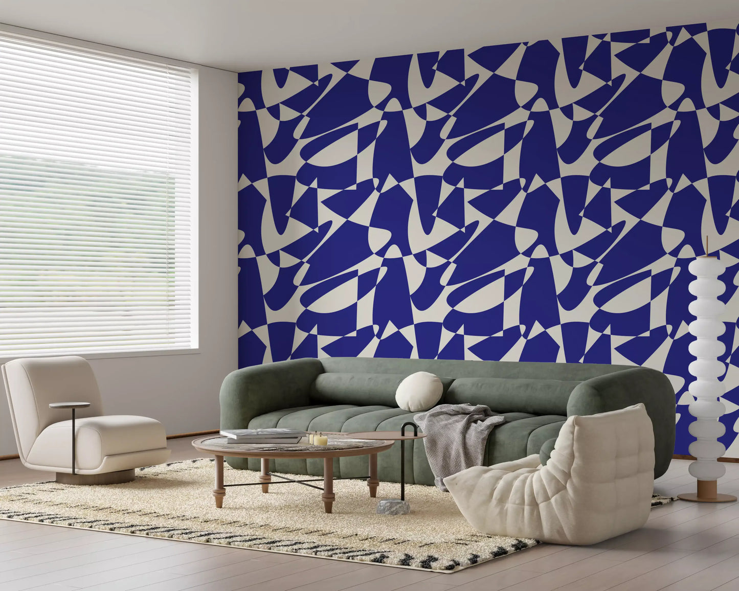 Abstract Cobalt Geometric Shapes Wallpaper⁠