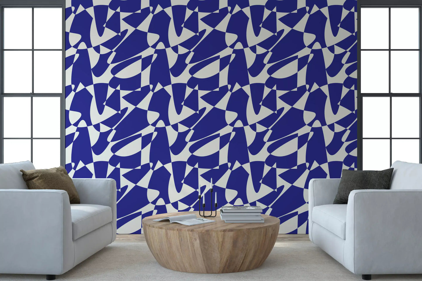Abstract Cobalt Geometric Shapes Wallpaper⁠