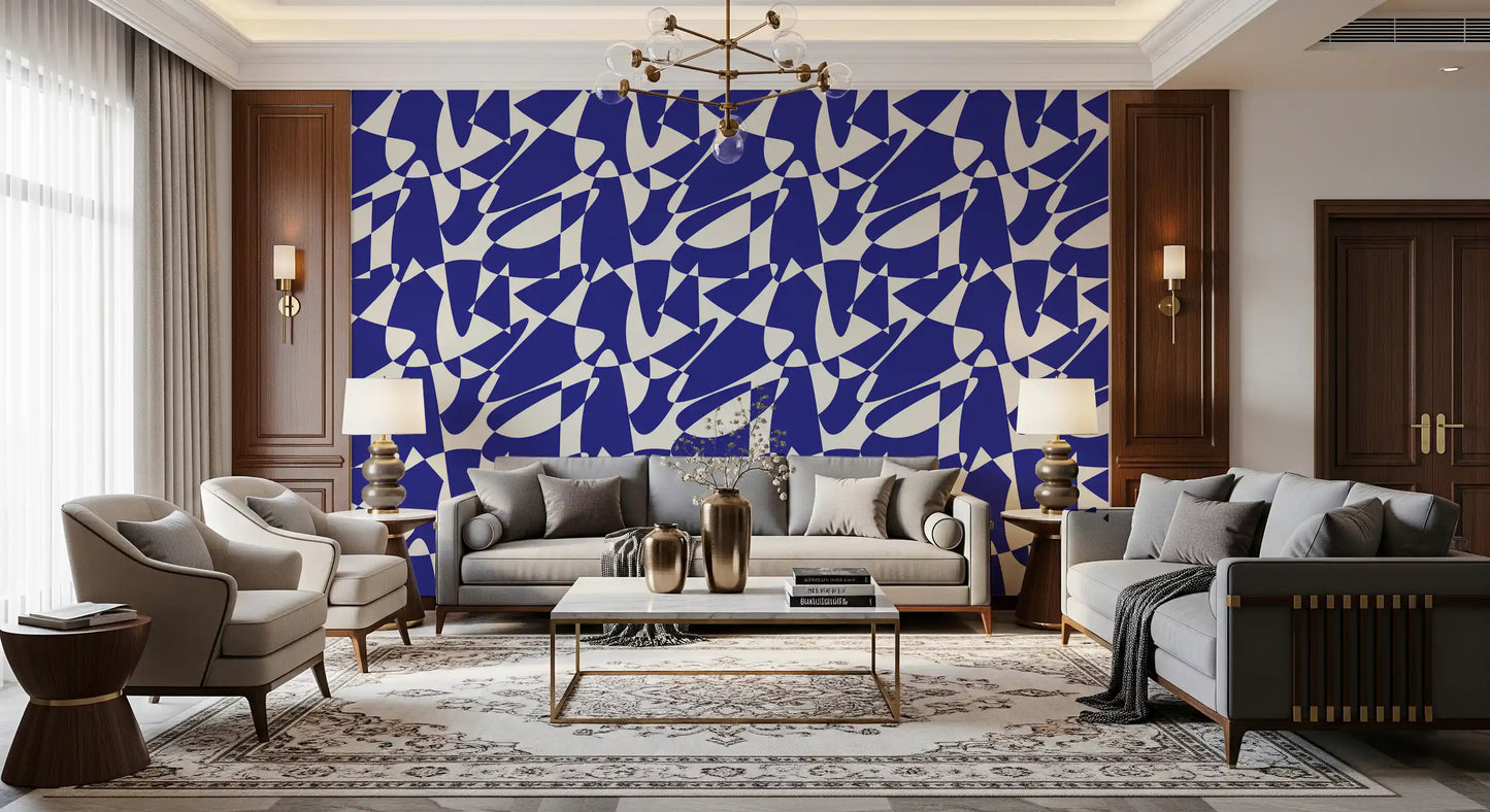 Abstract Cobalt Geometric Shapes Wallpaper⁠