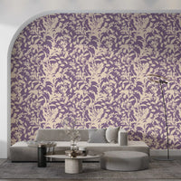 Papier peint silhouette botanique crème