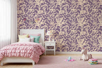 Papier peint silhouette botanique crème