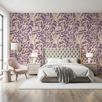 Papier peint silhouette botanique crème