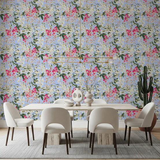 Vibrant Garden Meadow Floral Wallpaper⁠