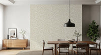 Serene crèmekleurig behang met botanische bladeren