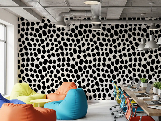 Behang met textuur in inktvlekstijl