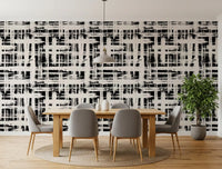 Monochrome behang met kruisarceringstextuur
