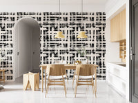 Monochrome behang met kruisarceringstextuur