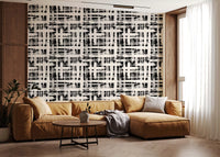 Monochrome behang met kruisarceringstextuur